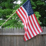 american flag flapping in breeze