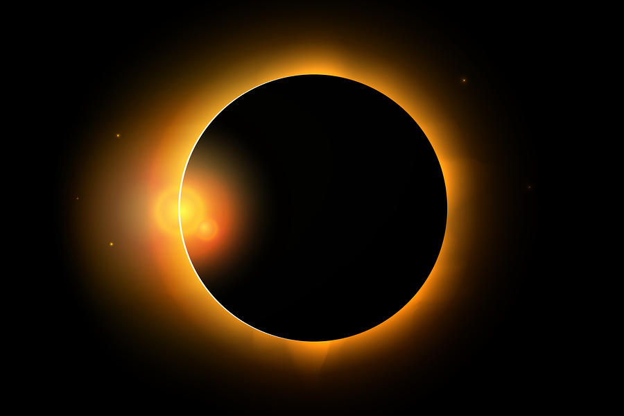 Full Solar Eclipse Phenomenon Illustration Awakening to the Fifth