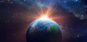 Image depicting Sum behind earth