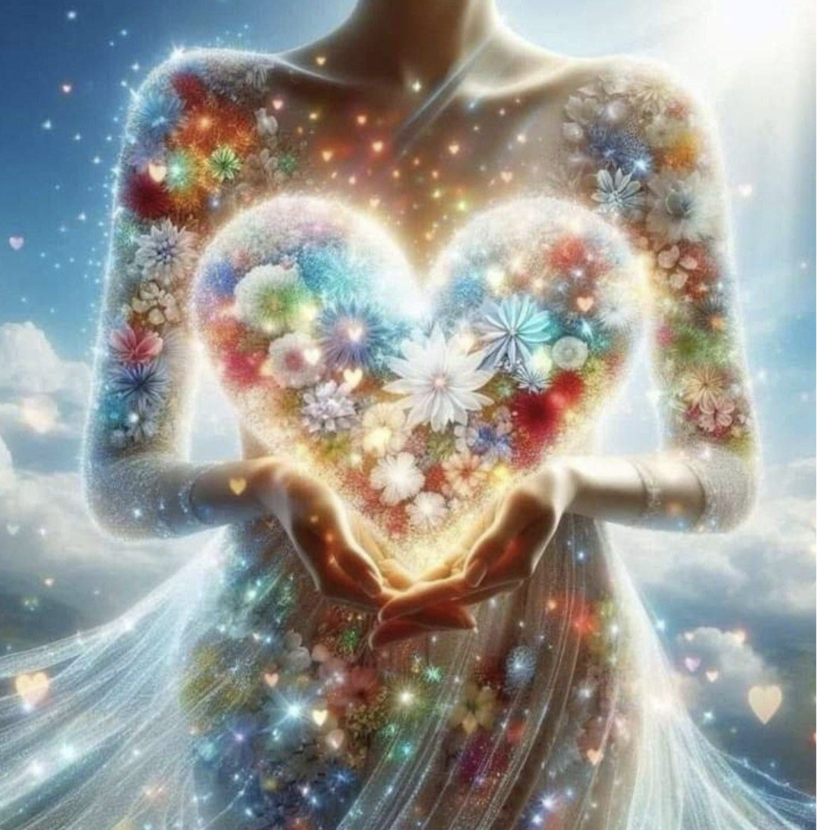 Radiant heart-shaped glow